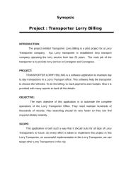 Synopsis Transporter Billing.doc