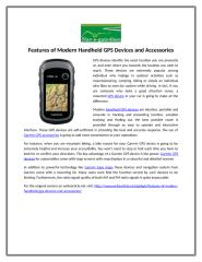 Features of Modern Handheld GPS Devices and Accessories.docx