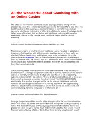 All the Wonderful about Gambling with an Online Casino.docx