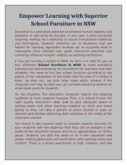 Empower Learning with Superior School Furniture in NSW!.docx